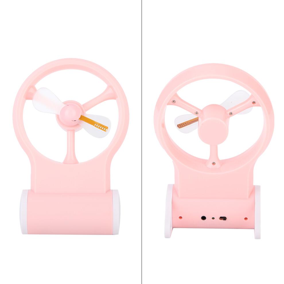 Mini Desk Fan For Home Office, Rechargeable Handheld Fans With Customizable Light-Emitting Fonts, Battery Operated, LED Display Feature, Durable
