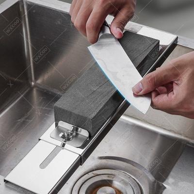 Kitchen Stainless Steel Sink Rack for Whetstones Knife Sharpener Adjustable Knife Whetstones Holder  Ideal for Home Kitchens