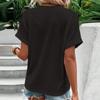 2025 Spring/Summer Women's Fashion Casual Solid Color V-neck Button T-shirt