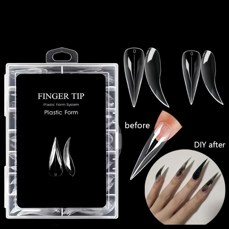 Eagle'S Talon 120/140 Pcs Short Curved Stiletto False Nail Tips Clear Soft Fake Nails Extensions For Diy Nail Salon Manicure