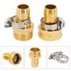 3/4 Inch Garden Hose Repair Mender Solid Brass Water Hose Connector Splicer Mender With Stainless Steel Tightening Clamp