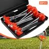 20 Pack 7inch Camping Stakes Tent Pegs Includes Hex Head Driver & Storage Box Metal Threaded Tent Spikes for Camping Grassland