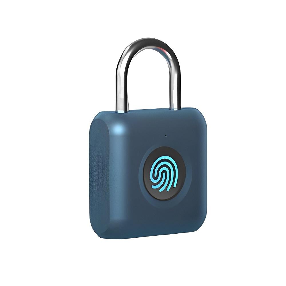 Smart Keyless Waterproof Anti Theft Safety Electronic Smart Biometric Travel Luggage Lock Fingerprint Padlock Security Door Fingerprint синий