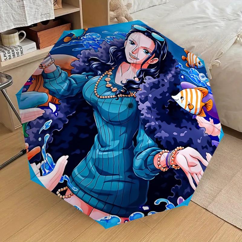 1pc One Piece, Nico Robin Automatic Cute Umbrella | Portable Foldable 8-Rib Manual Open, Cute Halloween & Christmas Gift for Outdoor, Casual Accessory