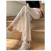 Wide Leg Pants for Women's Summer Loose Air Conditioning Pants Split Casual Pants Thin Mesh Straight Leg Pants