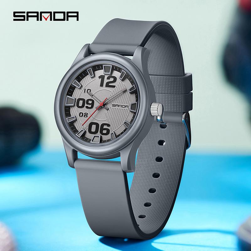 SANDA 3252 Adecuado para Deportes y Vida es un Regalo para Amigo Moda y Sencillo Estudiante Reloj de Cuarzo Estilo Popular Impermeable