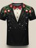 Christmas Men's T Shirt 3d Print Fake Suit Costume Casual Tee Fashion Crew Neck Short Sleeve Party Cosplay T-shirts Male Clothes