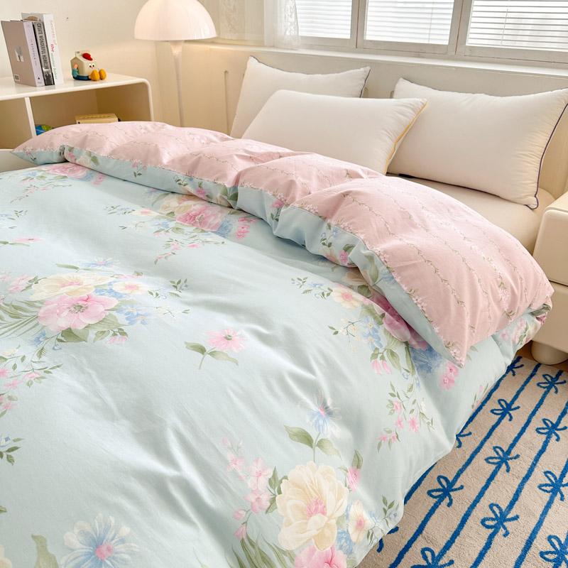 1Pc Cotton Breathable Skin-Friendly Printed Quilt Cover (Pillowcase To Be Purchased Separately) Single Double King Size Bed