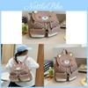 Canvas Bear Backpack With Flap Closure For Casual Daily Use