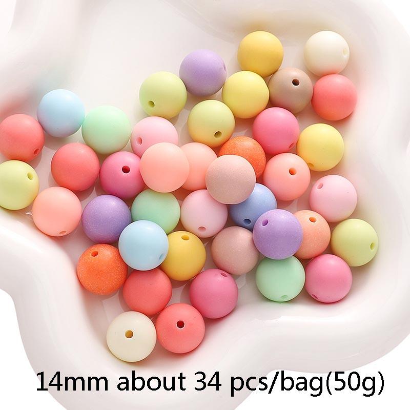 Handmade Beads 6-16mm Acrylic Mixed Colors Mixed Batch Frosted Round Beads Handmade Diy Hand Stringing Beads Jewelry Accessories Material Package