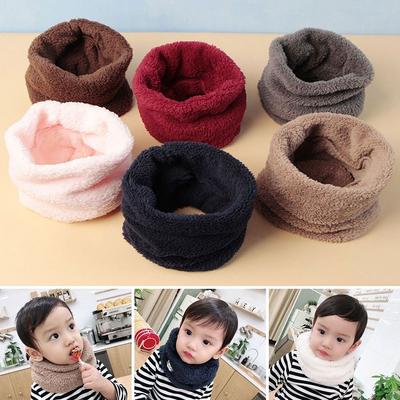 2-16 S Old Fleece-Lined Kids Winter Scarf Thickened Cute Children Neck Warmer Soft Warm Plush Scarves For Baby Boys Girls
