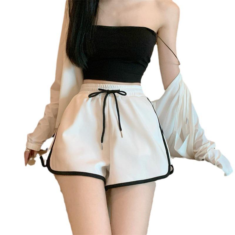 Proste modne szorty w stylu koreańskim - Damskie codzienne spodnie trzyczęściowe do biegania