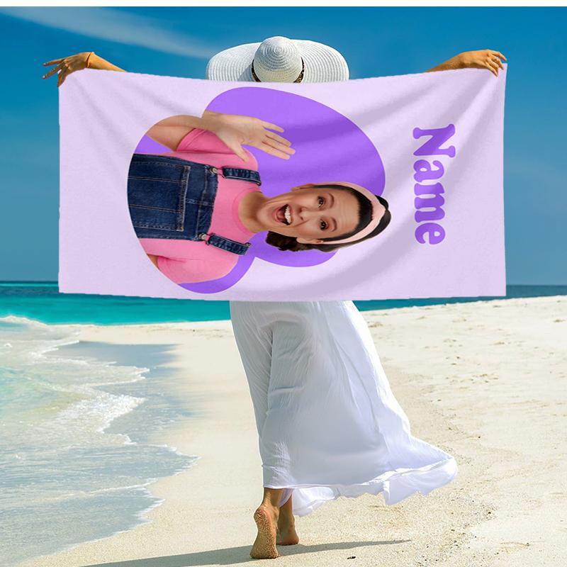 Custom Name Ultra-Soft Beach Towel with Ms. Rachel Theme,Ideal for Pool - Camping, Diving - Perfect Travel Essential, Vibrant Beach Towel.