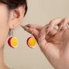 Creative Fun Cute Simulation Fruit Cake Pendant Earrings Personality Niche Grapefruit Passion Fruit Fashion Earrings