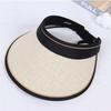 Summer Outing Folding Beach Hat Versatile Empty Top Hat Cycling Sports Sunshade Straw Hat Topless Sun Hat