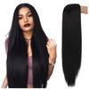 Peluca cabello negro liso largo 100 cm cosplay anime manga gorra gruesa