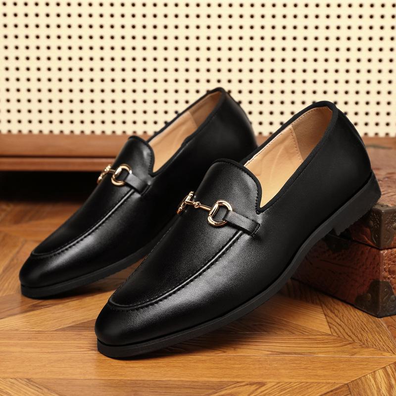 Large size men's loafers men's 2025 spring and autumn new European station casual leather shoes men's 46 British small leather shoes