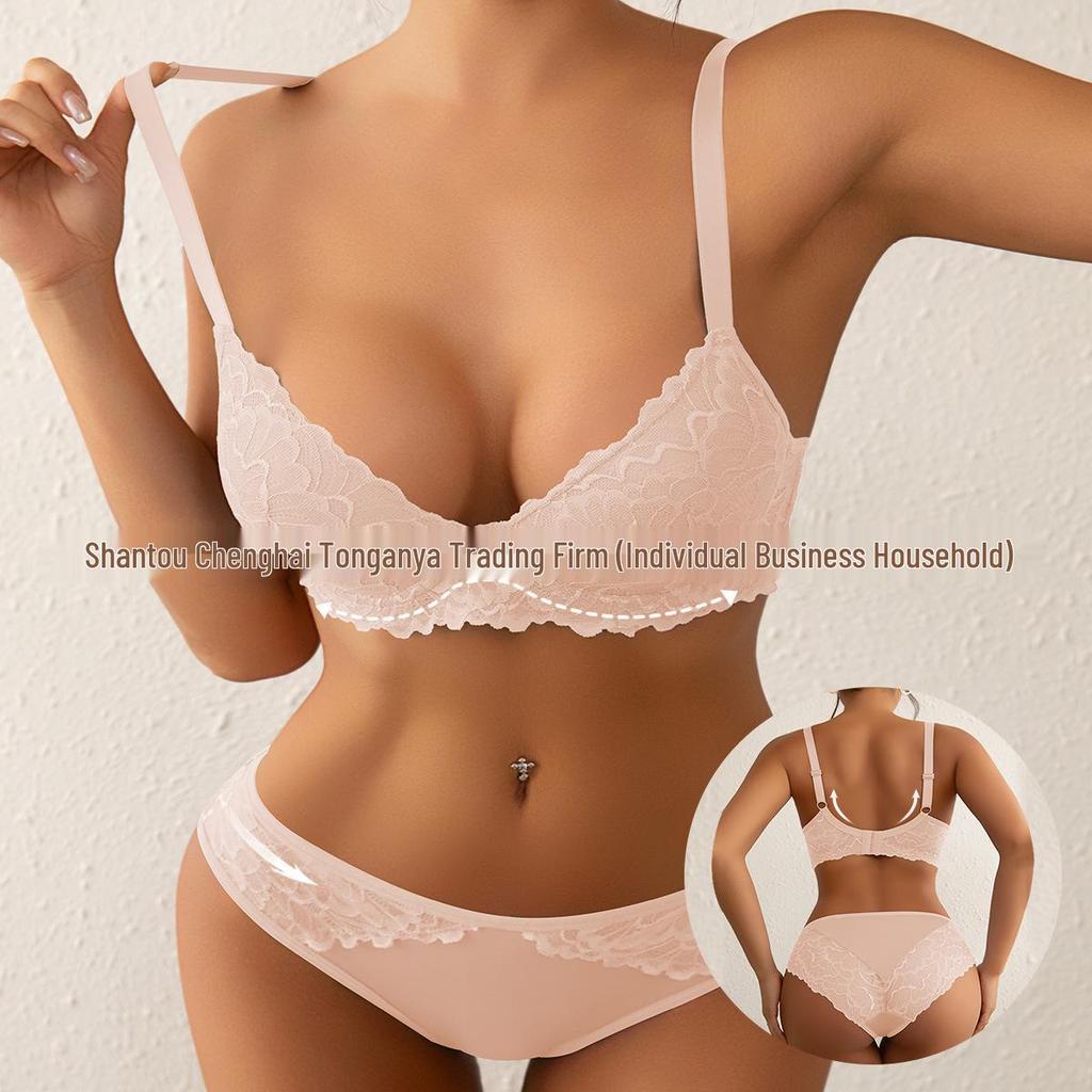 Cross-border Sexy Lace Push-up Bra Set for Women - Hot Selling