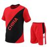 2208 Short Sleeve Suit Running Suit Men'S And Women'S Sportswear Training Suit Mountain Climbing Casual Side Pocket M-5Xl