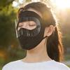 Women's Summer Anti-UV Cycling Mask & Goggles, Ice Silk Breathable Full Face Cover with Integrated Hood.
