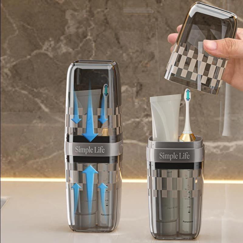 Toothbrush Toothpaste Storage Case Transparent Portable 1Pcs Secure Closure Holder for Business Travel Camping