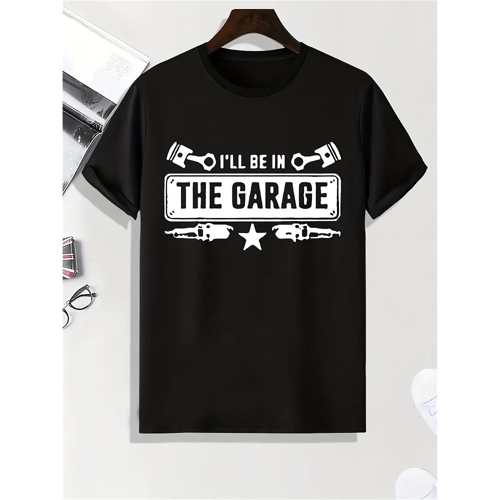 

I ll Be In The Garage T-Shirt,Soft Breathable & Fade-Resistant, Classic Fit for Daily Casual Wear XXL чёрный