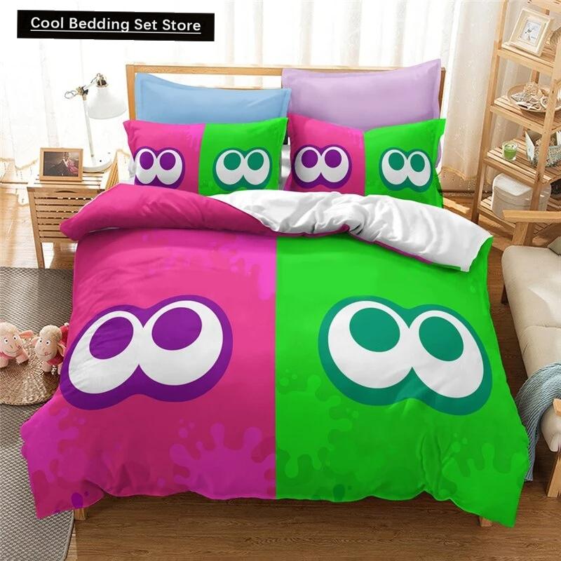 

Комплект постельного белья с 3D-принтом по игре Splatoon, пододеяльник, одеяло, комплект для кровати, пододеяльник, наволочка, размеры кинг, квин, твин, для мальчиков, девочек, взрослых EU single(135x200cm)