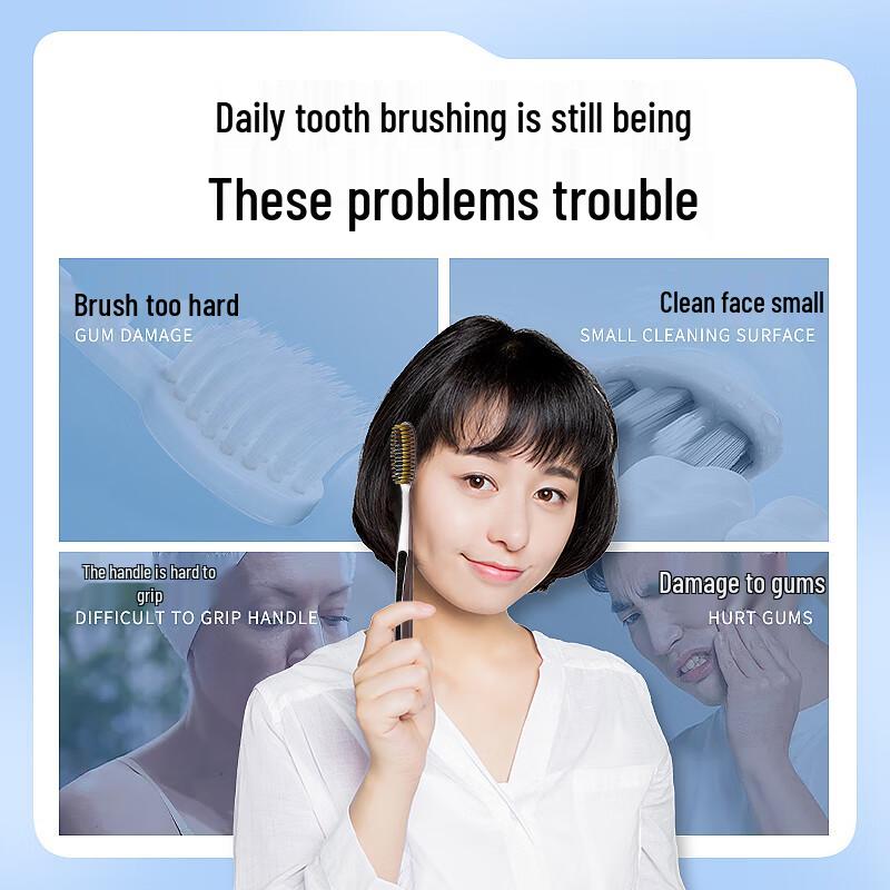 SOAO Long Head Soft Bristle Toothbrush 6-Pack