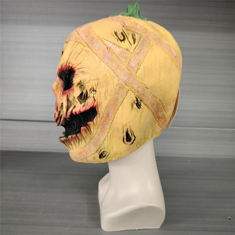 Practical-Horror Pumpkin Mask Cover Halloween Decoration Scary Pumpkin Carnival Costume Props Party Dress Up Latex Mask