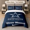 Custom Bedding Set Dallas Cowboys Pattern, Print Name Text 1 Duvet Cover plus 2 Pillowcases Home Textile
