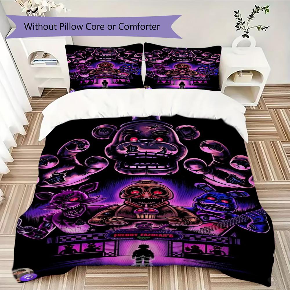 Five Frightful Nights Freddy'S Threepiece Set Without Core 1 Duvet Cover 2 Pillowcase Without Core Christmas Birthday Gift