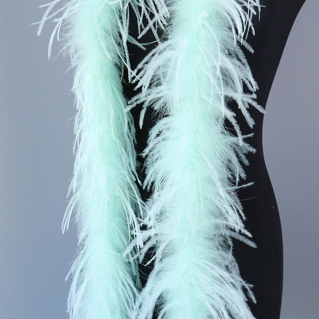 50G 2M Natural Pink Dyed Ostrich Feathers Boa Plumas for Shawl Scarf Ribbon Wedding Party Stage Sewing Dress Decoration Crafts