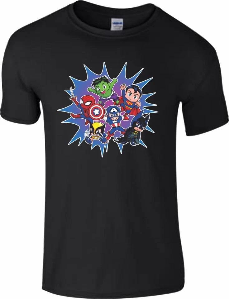 Superman Batman Spider man Captain America Hulk T-shirt Christmas Birthday Gift L