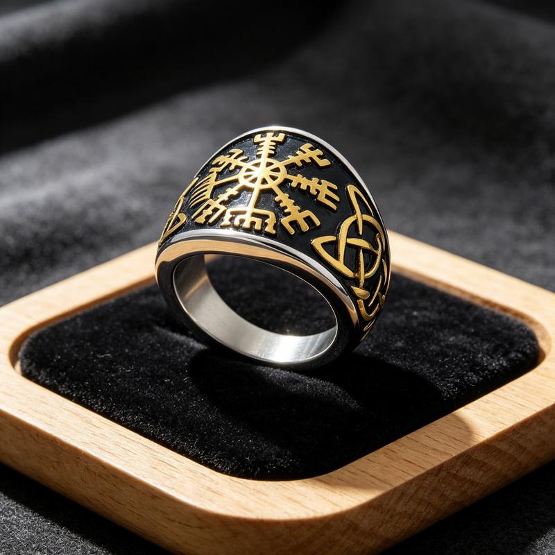 Stainless Steel Larger Viking Rings for Men Punk Vintage Finger Anillos Gifts Biker Party Jewelry Women’s Ring