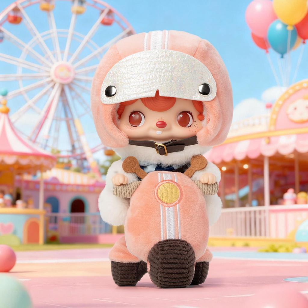 52TOYS POUKAPOUKA Beloved Little Motorcycle Vinyl Face Plush Toy, Perfect for Christmas or New Year's Gifts, Cute and Soothing