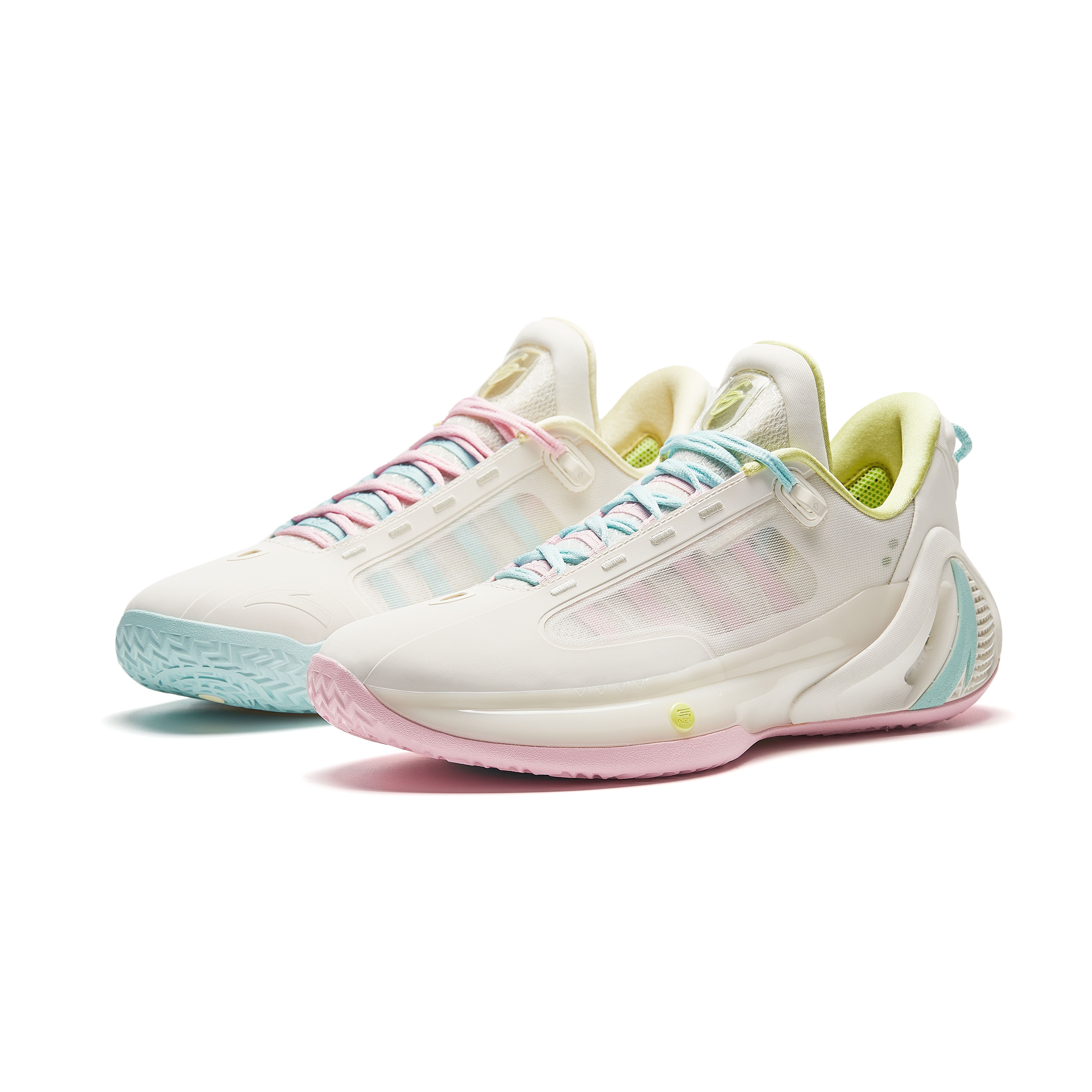 

new ANTA GH4 Basketball Shoes Men Low Top Beige/Yellow/Pink/Blue 46