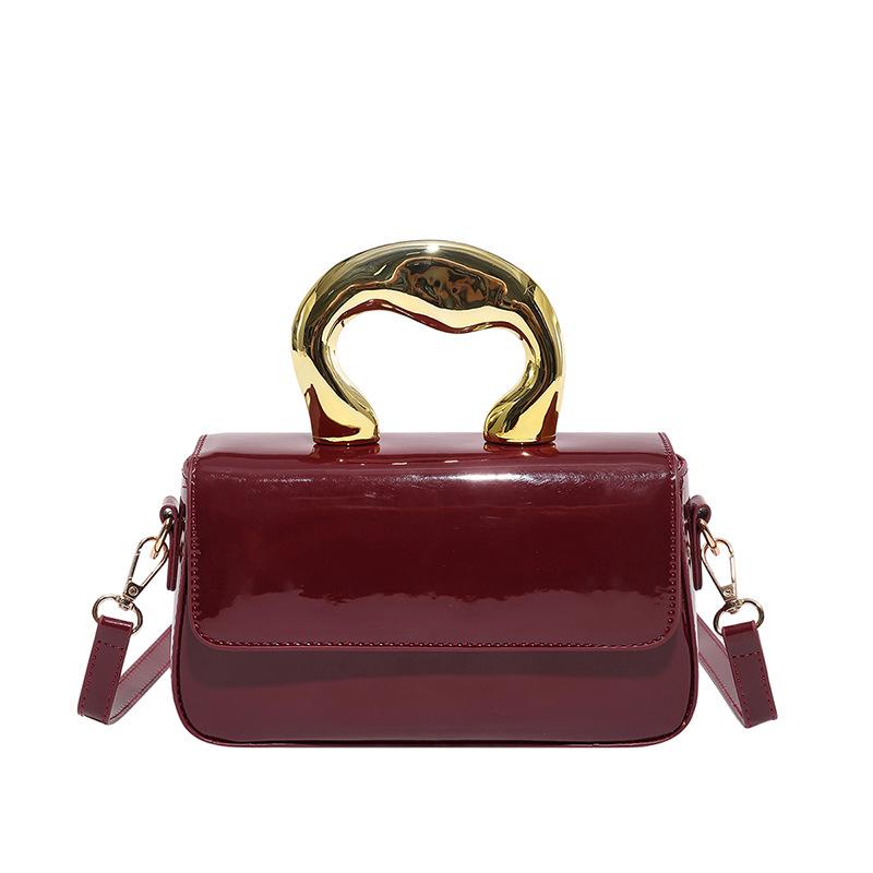 

European Style Texture Hand-held Small Square Bag Personality Handle Women s Bag Trendy Cool Commuting Single Shoulder Bag