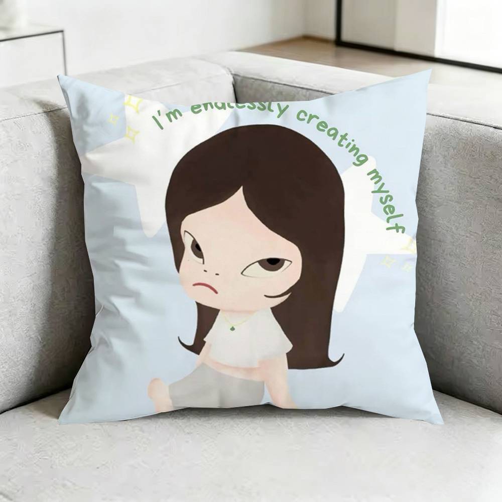 YYoshitomos NNaras CUTE Square DoubleSided printed Pillow Case Bedroom Bedside Pillow Sofa Cushion Cover Gift