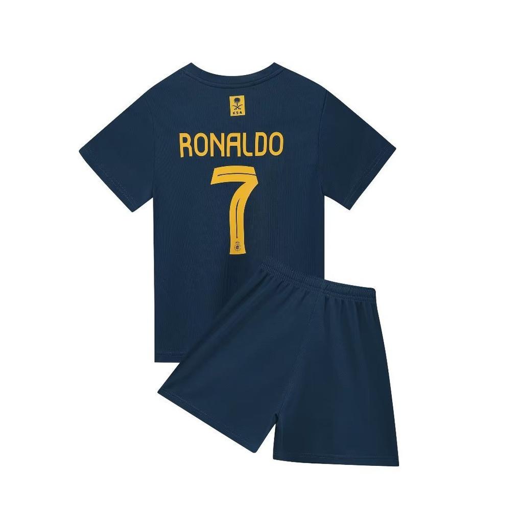 23-24 Riyadh Trasferta Blu Zaffiro N.. Set Maglia da Calcio 7 Club Taglia Bambino 14-30