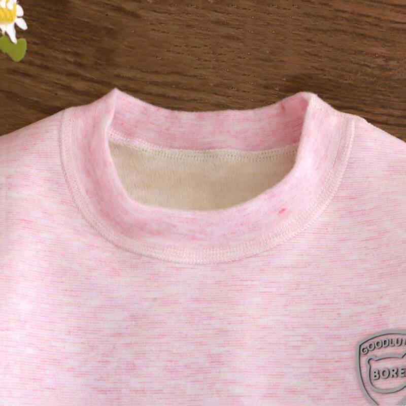 Ensemble de Sous-vêtements Chauds pour Enfants Neuf 2 Pièces/Ensemble Garçons et Filles Hiver Dessin Animé Épais Col Rond Vêtements de Nuit