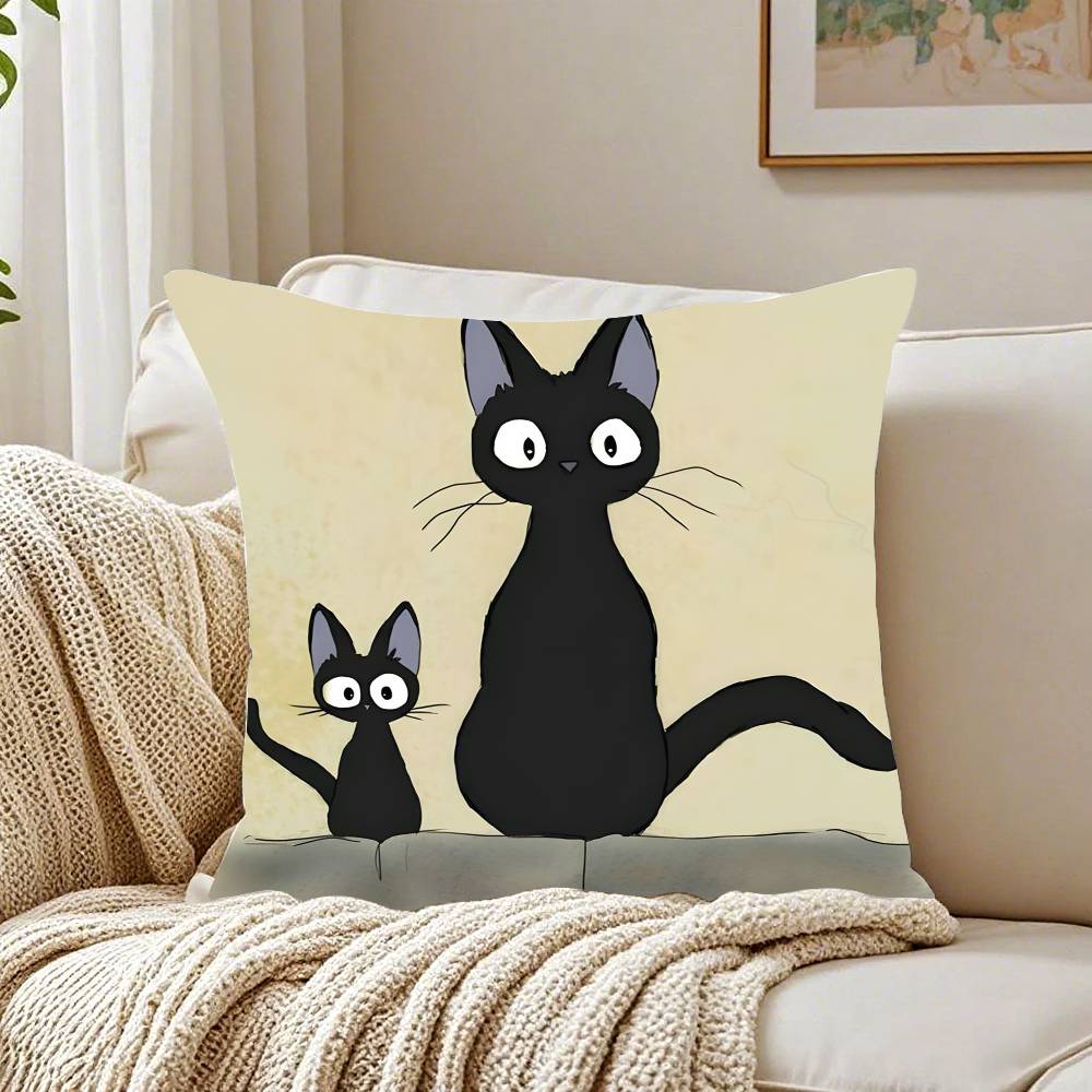 Cute Comic Cat Pillow Case Pattern Printed Pillowcase for Living Room Sofa Cushion Cover & Bedroom Decor