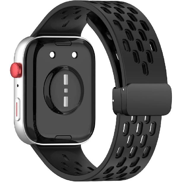 2pcs Bands for Huawei Watch Fit 3, Soft Silicone Wristband with Folding Clasp Breathable Smartwatch Watch Strap Sports Replacement Band Compatible