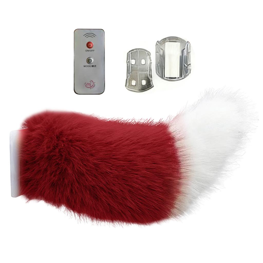 Dynamic Electric Plush Animal Tail For Car Exterior Decor Sound Activated Remote Control USB Charging Furry Tail Ornament