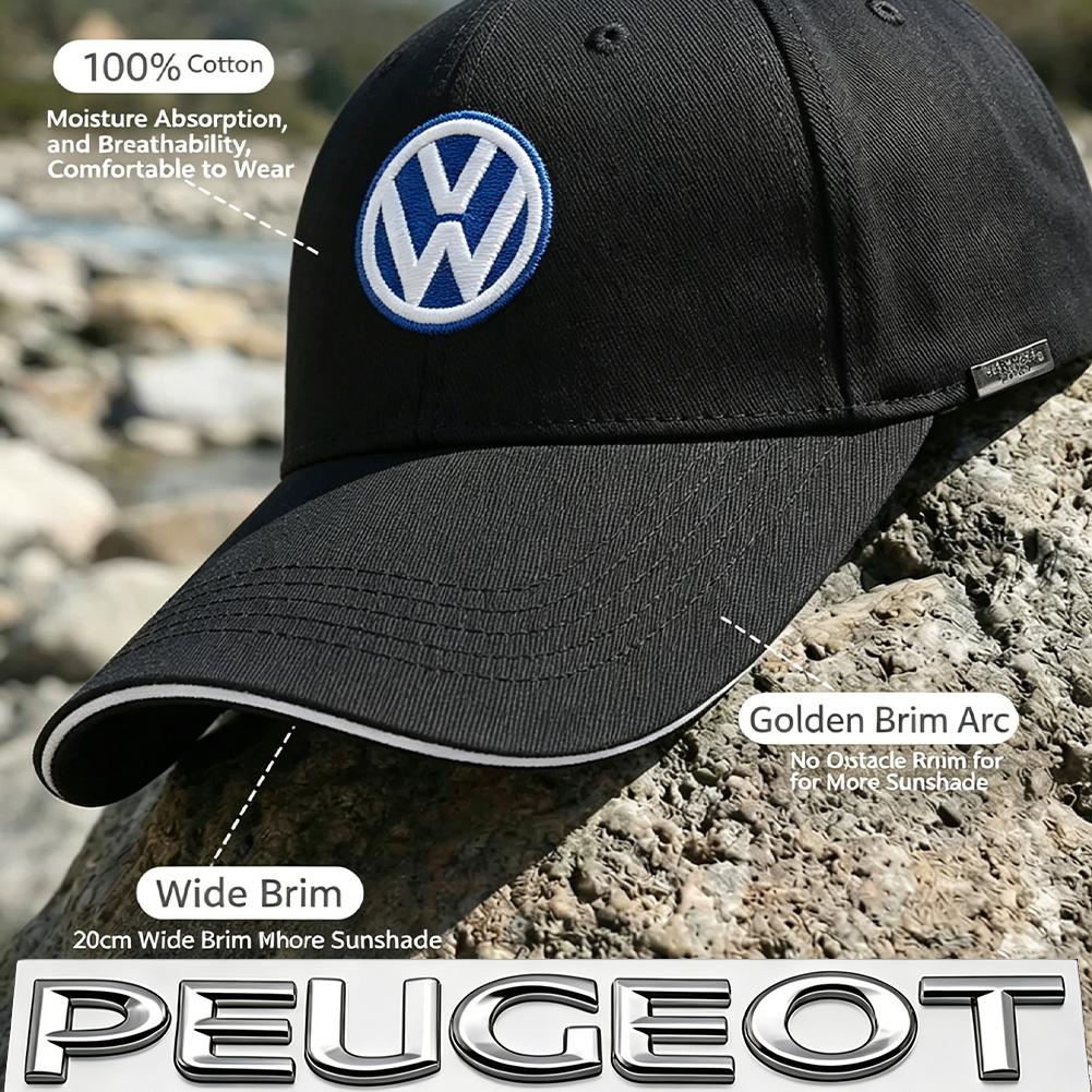 lmn1 For VW Letter Embroidery Baseball Caps Spring Autumn Outdoor Adjustable Casual Hats Sunscreen Hat Golf T‑Roc Tiguan Polo MK7 6