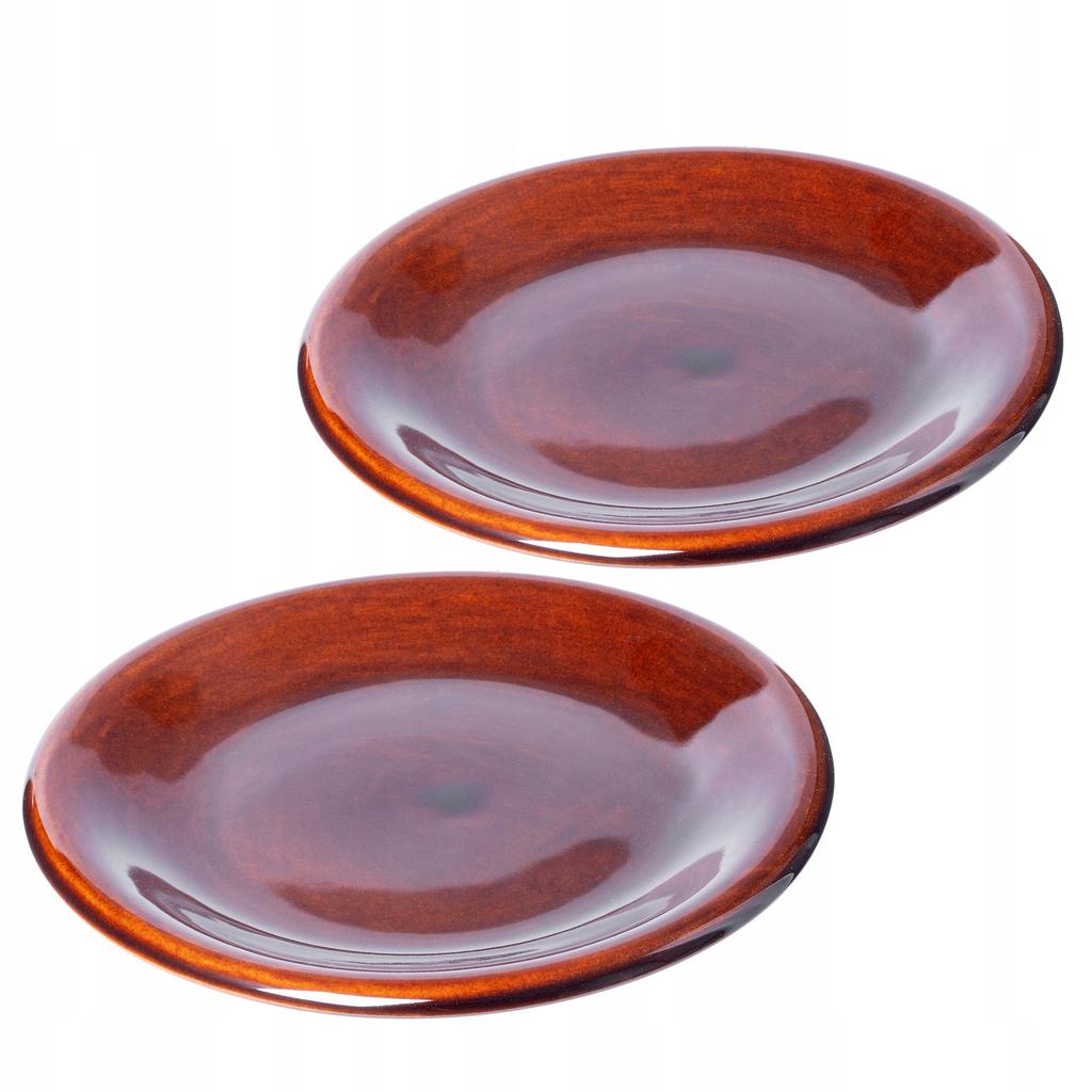 KADAX Talerz Deserowy 19cm Na Ciasto Kamionka Brąz