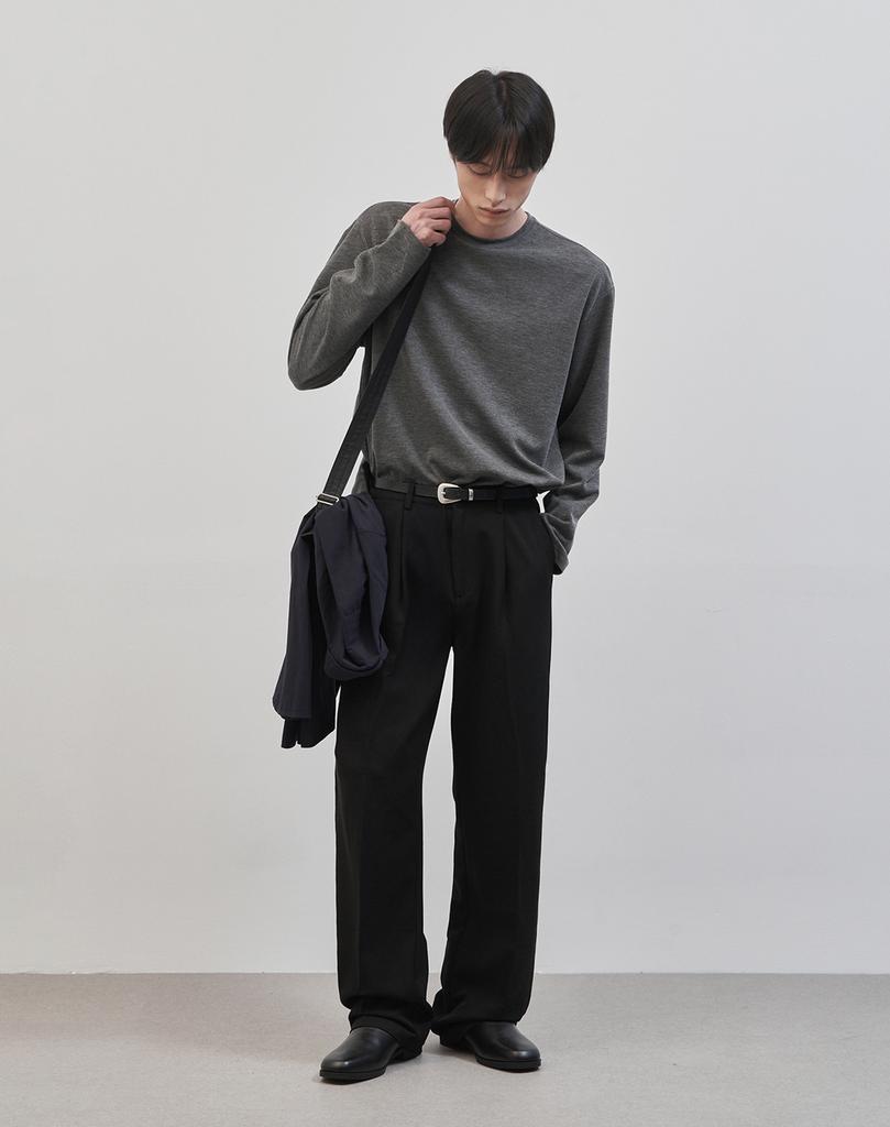 WORK ON BODY OFF Rested Semi-Overfit Round Neck Knit (4 Colors)