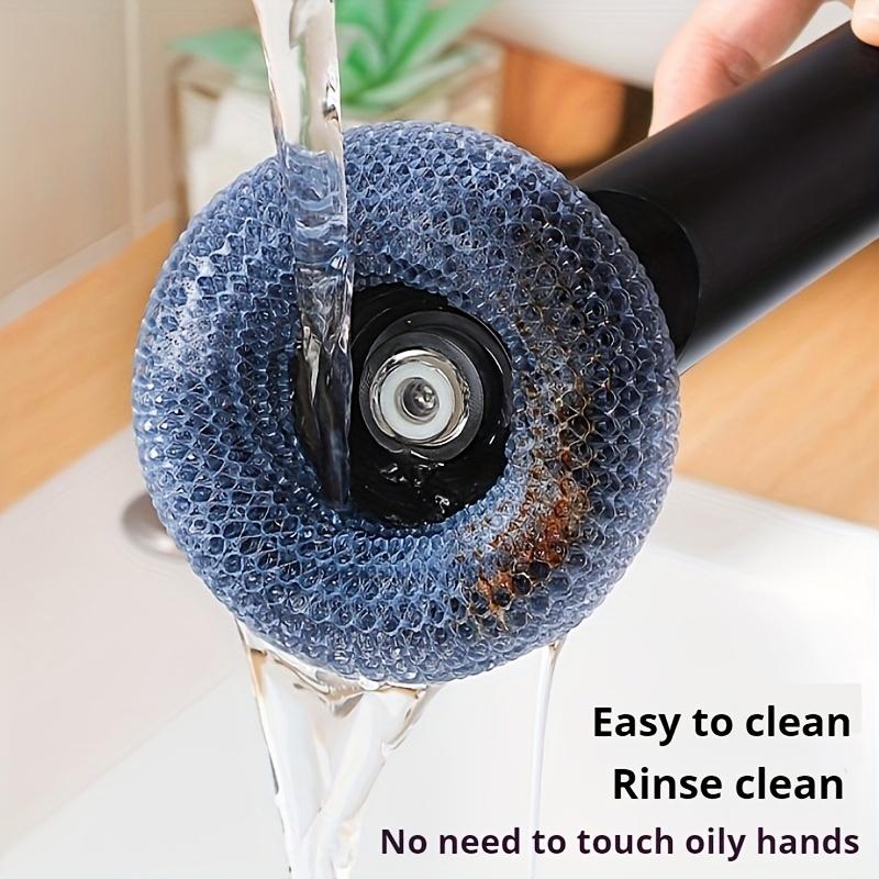 1pc Pot Brush with Handle, Cleaning Brush with Soap Dispenser, Non-Electric Plastic Kitchen Brush for Pans, And Bowls, Easy-To-Clean Steel Wool Brush
