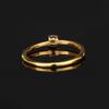 925 Sterling Silver Gold Plated White Topaz Ring Round 3mm Minimal Handmade Fine Jewelry Gift for Her