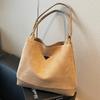 Autumn Deer Leather Velvet Underarm Bag for Women New Fashion Korean Version Tote Bag Simple Large Capacity Shoulder Bag for Women