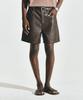 Minav Fox Leather Half Pants [Dusty Brown]